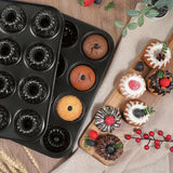 2 Pack Mini Fluted Cake Pan Set, 12 Cup Nonstick Carbon Steel Mold for Mini Cakes Muffins In Australia - Darrahopens