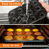 2 Pack Mini Fluted Cake Pan Set, 12 Cup Nonstick Carbon Steel Mold for Mini Cakes Muffins