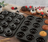 2 Pack Mini Fluted Cake Pan Set, 12 Cup Nonstick Carbon Steel Mold for Mini Cakes Muffins In Australia - Darrahopens