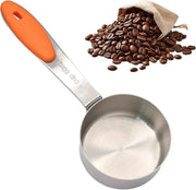1/4 Cup Measuring Scoop, 60ml Stainless Steel Coffee Scoop with Silicone Grip, Orange In Australia - Darrahopens