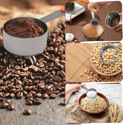 1/4 Cup Measuring Scoop, 60ml Stainless Steel Coffee Scoop with Silicone Grip, Orange