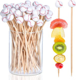 100 Pcs Baseball Cocktail Picks, 4.7 Inch Bamboo Appetizer Fruit Skewers for Sports Parties In Australia - Darrahopens