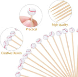 100 Pcs Baseball Cocktail Picks, 4.7 Inch Bamboo Appetizer Fruit Skewers for Sports Parties In Australia - Darrahopens