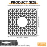 2 Pack Silicone Sink Protector Mats, Anti Slip Heat Resistant Grid Pads, Black 12.2 x 11.5 In In Australia - Darrahopens