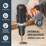 20 Pcs Impact Hex Drill Bit Set, S2 Steel Magnetic SAE Metric Bits for Drivers, 1/4 Inch Shank In Australia - Darrahopens