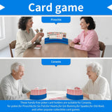 4 Pcs Playing Card Holders, Curved Non Slip Hands Free Card Racks for Kids Seniors, Navy Blue