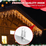50 Pcs Metal Christmas Light Clips, Durable Gutter Hooks for Roof Shingles String Lights, Silver In Australia - Darrahopens