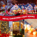 50 Pcs Metal Christmas Light Clips, Durable Gutter Hooks for Roof Shingles String Lights, Silver In Australia - Darrahopens