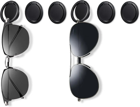 6 Pack Wall Mounted Sunglasses Organizer, Folding Eyeglass Holder Rack for Closet, Black In Australia - Darrahopens