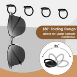 6 Pack Wall Mounted Sunglasses Organizer, Folding Eyeglass Holder Rack for Closet, Black