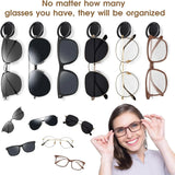 6 Pack Wall Mounted Sunglasses Organizer, Folding Eyeglass Holder Rack for Closet, Black