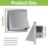 4 Inch Stainless Steel Dryer Vent Cover, Weatherproof Gravity Flap Wall Exhaust Vent for Home Dryer