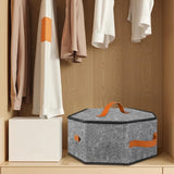 Cowboy Hat Storage Box, Collapsible Felt Hat Organizer with Handles Clear Window, Gray 17 x 10 In