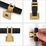 10 Pack Cabinet Pulls, Solid Steel Drawer Handles for Kitchen Cabinets, Matte Black Gold 3 Inch