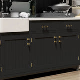 10 Pack Cabinet Pulls, Solid Steel Drawer Handles for Kitchen Cabinets, Matte Black Gold 3 Inch