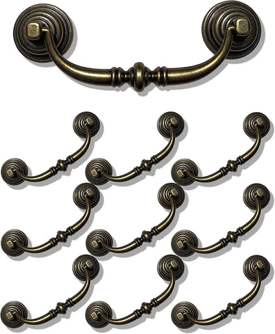 10 Pack Drop Bail Drawer Pull Handles, Shabby Chic Zinc Alloy Cabinet Hardware, Antique Bronze In Australia - Darrahopens