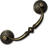 10 Pack Drop Bail Drawer Pull Handles, Shabby Chic Zinc Alloy Cabinet Hardware, Antique Bronze