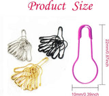 1000 Pcs Metal Gourd Safety Pins, 0.8 Inch Clothing Craft Tailor DIY Accessory Pins, Multicolor