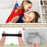 100 Pcs Hair Ties for Thick Hair, Seamless Nylon Elastic Ponytail Holders for Women Girls, Black