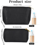 2 Pack Makeup Bag Set, PU Cosmetic Pouches with Zipper Large Opening for Travel, Black In Australia - Darrahopens