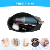 2 Pack Makeup Bag Set, PU Cosmetic Pouches with Zipper Large Opening for Travel, Black