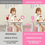2 Pack Collapsible Silicone Wine Glasses, BPA Free Travel Cups for Camping Picnics, Pink