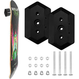 2 Pack Skateboard Wall Mount Hangers, Reinforced ABS Floating Display Racks for Longboards, Black
