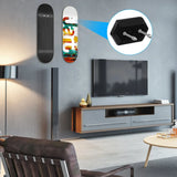 2 Pack Skateboard Wall Mount Hangers, Reinforced ABS Floating Display Racks for Longboards, Black