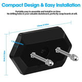 2 Pack Skateboard Wall Mount Hangers, Reinforced ABS Floating Display Racks for Longboards, Black