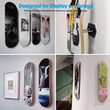 2 Pack Skateboard Wall Mount Hangers, Reinforced ABS Floating Display Racks for Longboards, Black