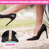 2 Pairs High Heel Inserts, Adhesive PU Cushion Insoles with Arch Support for Sandals Pumps, Black