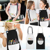 2 Pack Kids Art Aprons, Waterproof Adjustable Bib Aprons with Pockets, Black White Age 6-8 In Australia - Darrahopens