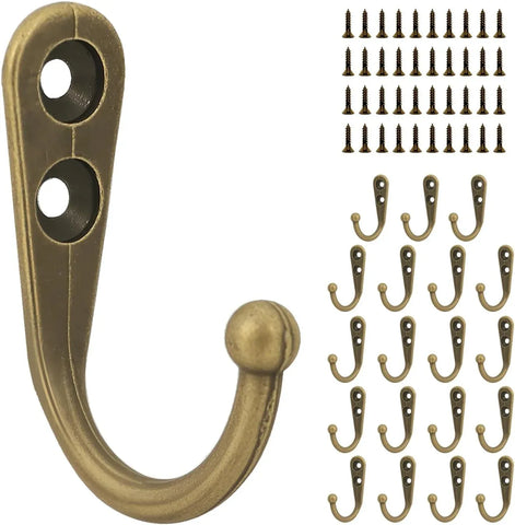 20 Pcs Small Wall Hooks, Zinc Alloy Key Coat Cup Hooks with Stainless Screws, Bronze In Australia - Darrahopens