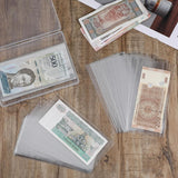 200 Pcs Currency Sleeves, Clear Plastic Banknote Protectors with Storage Box, 6.9 x 3.2 In In Australia - Darrahopens