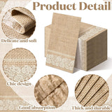 200 Pack Burlap Lace Disposable Paper Placemats, Rustic Jute Look Table Mats 13 x 16 In