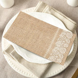 200 Pack Burlap Lace Disposable Paper Placemats, Rustic Jute Look Table Mats 13 x 16 In
