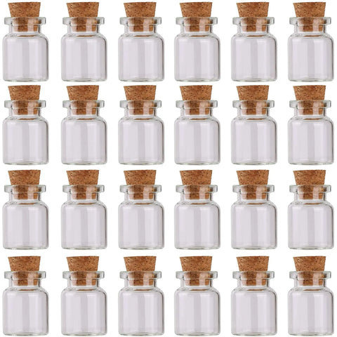24 Pcs Mini Glass Bottles with Cork Stoppers, 5ml Clear Vials for Crafts Wedding Favors In Australia - Darrahopens
