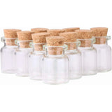 24 Pcs Mini Glass Bottles with Cork Stoppers, 5ml Clear Vials for Crafts Wedding Favors