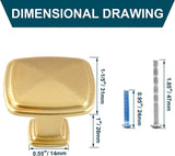 25 Pack Cabinet Knobs, Brushed Brass Square Aluminum Drawer Pulls for Kitchen Dressers, Gold 1.2 Inch