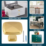 25 Pack Cabinet Knobs, Brushed Brass Square Aluminum Drawer Pulls for Kitchen Dressers, Gold 1.2 Inch