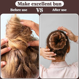 27 Pcs Hair Bun Maker Set, 7 Mesh Donut Rings and 20 U Pins for Ballet Buns Updos, Brown