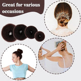 27 Pcs Hair Bun Maker Set, 7 Mesh Donut Rings and 20 U Pins for Ballet Buns Updos, Brown