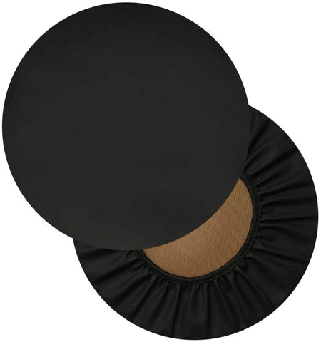 2 Pack Round Bar Stool Covers, Waterproof PU Leather Anti Slip Seat Slipcovers, 16 Inch Black In Australia - Darrahopens