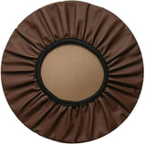 2 Pack Round Bar Stool Covers, Waterproof PU Leather Anti Slip Seat Slipcovers, 16 Inch Brown