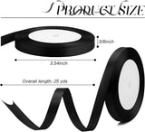 2 Pack Satin Ribbon Rolls, Polyester Craft Gift Wrapping Ribbon, Black Gold, 3/8 In x 25 Yd In Australia - Darrahopens