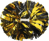 6 Pcs Metallic Cheerleading Pom Poms with Baton Handles for Sports Team Parties, Black Gold In Australia - Darrahopens