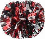 6 Pcs Metallic Cheerleading Pom Poms with Baton Handles for Sports Team Parties, Black Red Silver In Australia - Darrahopens