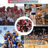 6 Pcs Metallic Cheerleading Pom Poms with Baton Handles for Sports Team Parties, Black Red Silver In Australia - Darrahopens