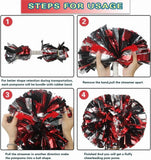 6 Pcs Metallic Cheerleading Pom Poms with Baton Handles for Sports Team Parties, Black Red Silver In Australia - Darrahopens