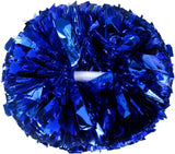 6 Pcs Metallic Cheerleading Pom Poms with Baton Handles for Sports Team Parties, Blue In Australia - Darrahopens